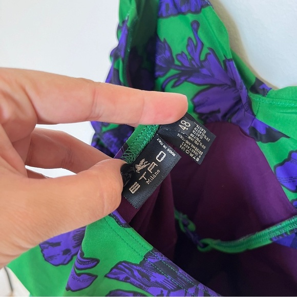 Etro Green and Purple One Piece Swimsuit Size 46 US Large - Picture 4 of 5
